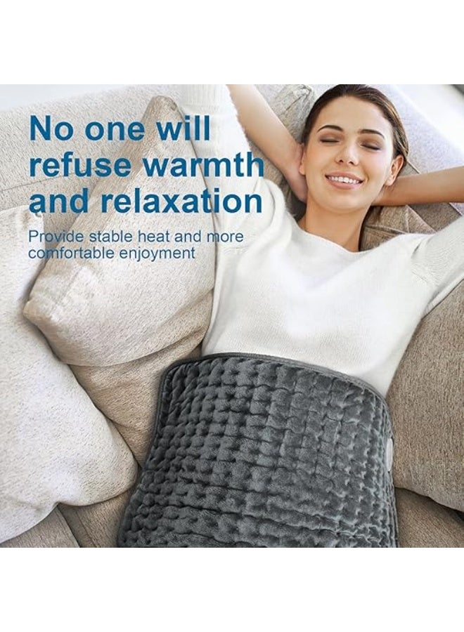 وسادة تدفئة كهربائية لتخفيف آلام الظهر والجسم - مفرش حراري بـ 6 مستويات حرارة وفصل تلقائي للظهر والبطن والأكتاف - 16×24 إنش - Image 1